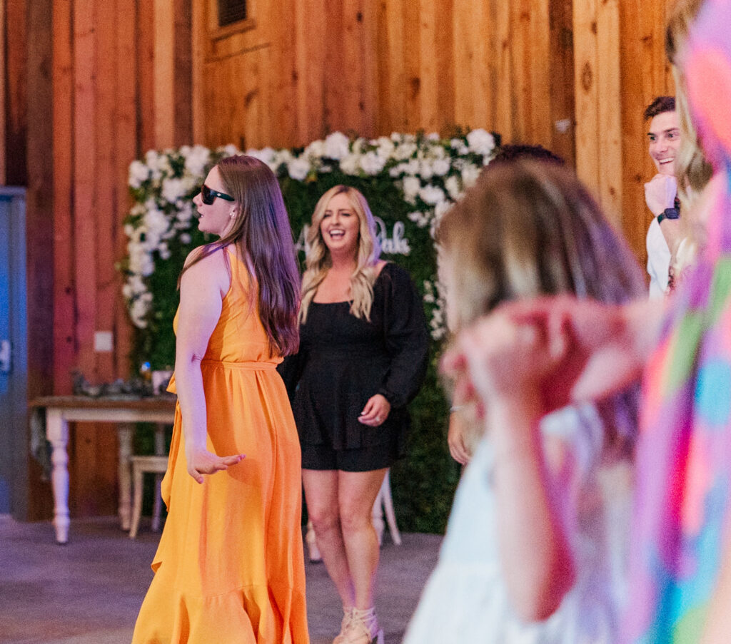 reception photo with people dancing 