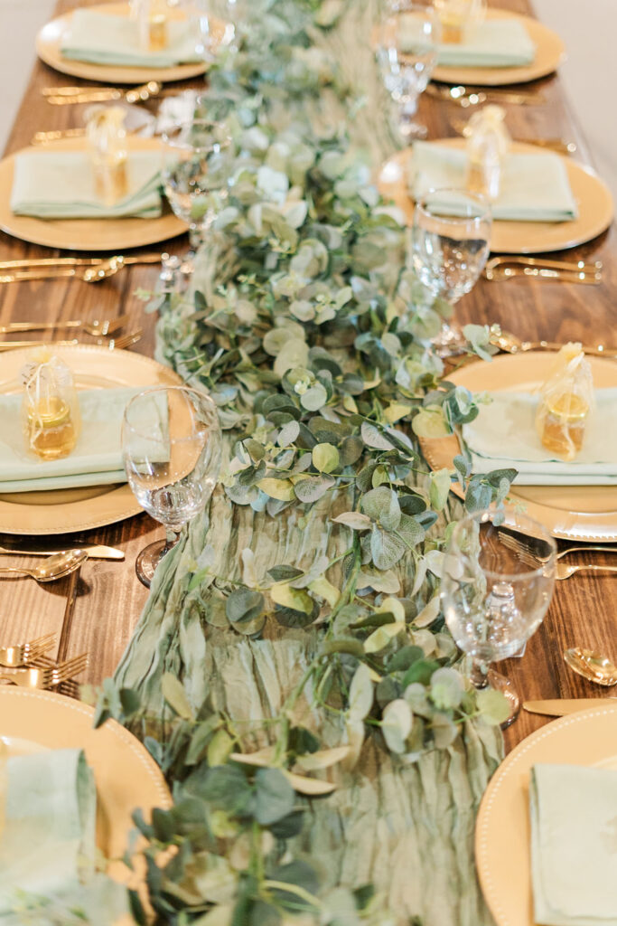 detail photo of table with gold accents 