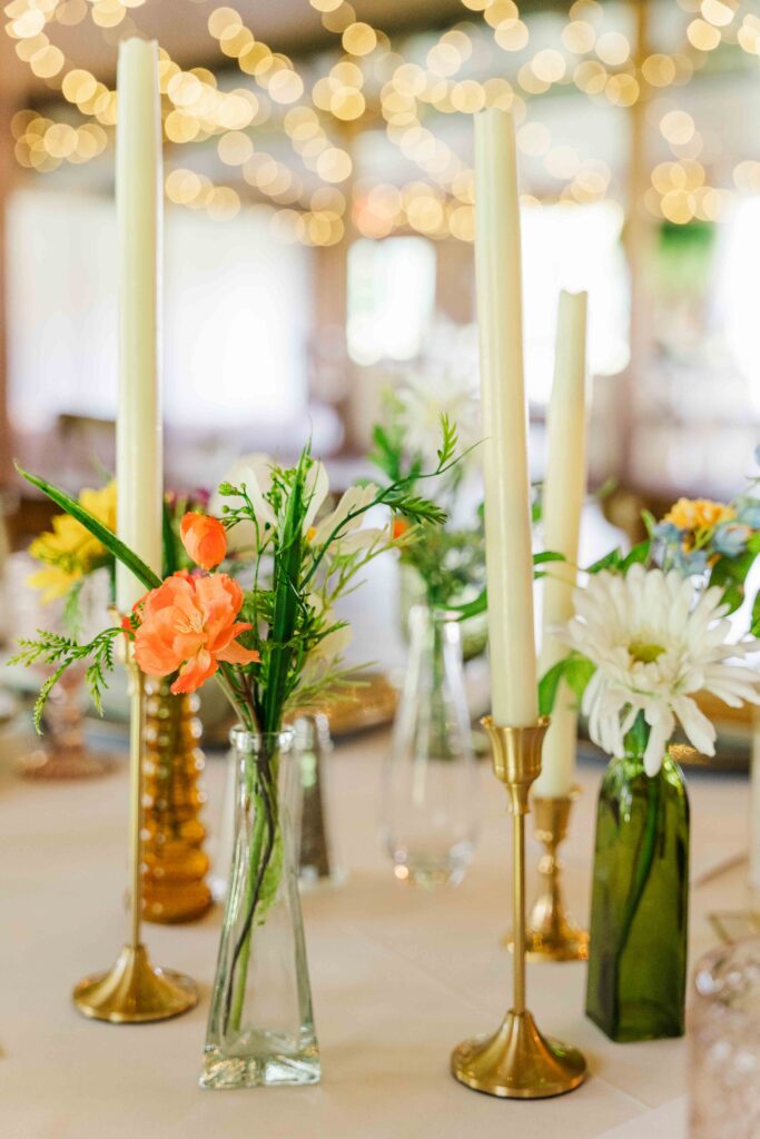 reception with flowers and colors