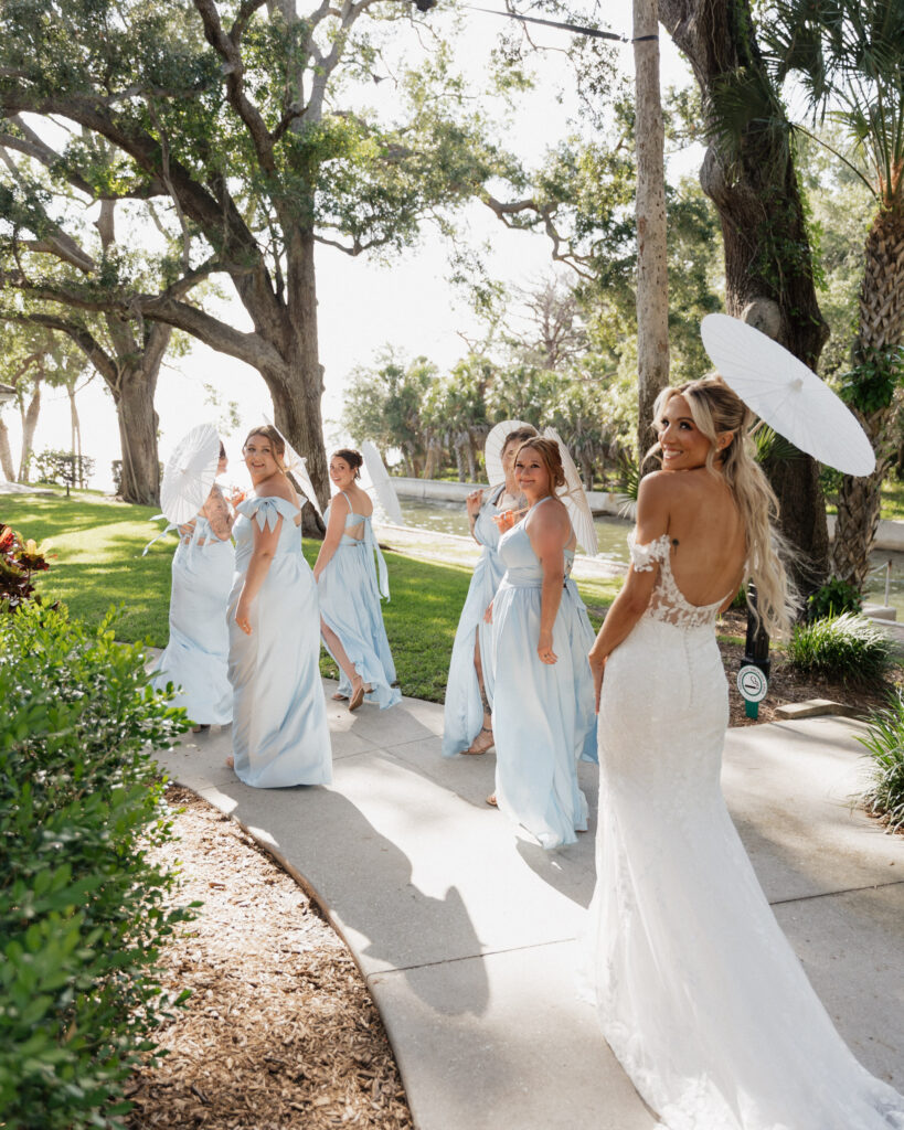 Bridesmaids parasols