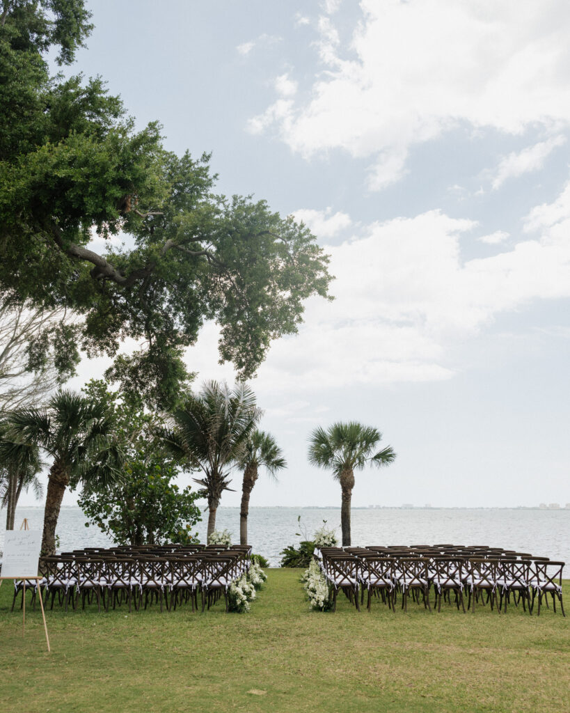 Lake front wedding ceremony
